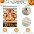 thumbnail image 4 of Fall Leaf Welcome House Flag 28 x 40 Inch Double Sided Dog Paw Grey Stripes Autumn Welcome Harvest Thanksgiving Holiday Large Burlap Flag Seasonal Outside Mailbox Outdoor Decoration, 4 of 6
