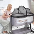 thumbnail image 4 of Bassinet Mosquito Net Cover For Baby Bassinet Cover To Keep Cats Out Mosquito Net For Bassinet/bedside Sleeper/travel Cribs (black) Iuf, 4 of 5
