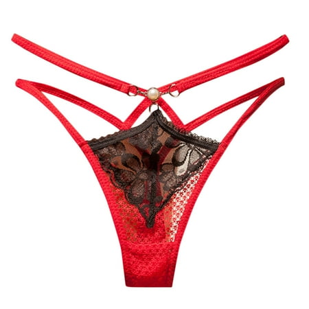 

Women Underwear Brief Panties Cross Hollow Lace Mesh Sheer Lingerie Thongs Panties