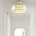 thumbnail image 3 of 15 Inch Semi-Flush Mounted Chandelier with Crystal Shade, 3 of 7