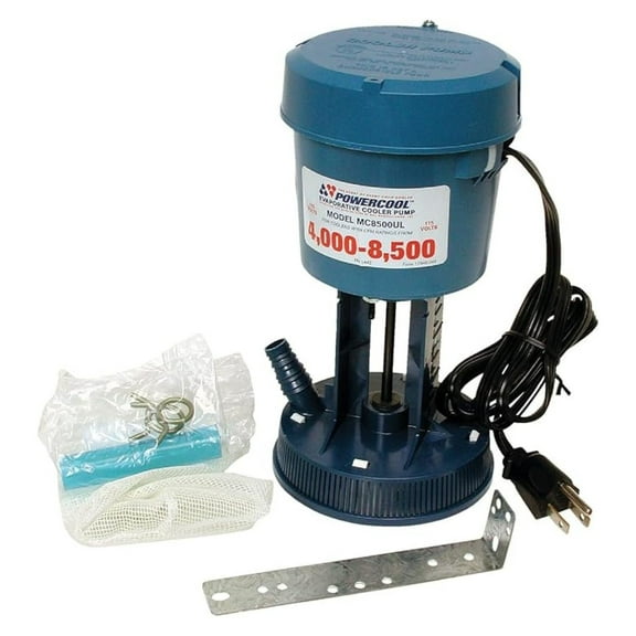 Evaporative Cooler Pump - MC8500UL 115V Replacement Pump with Thermal Overload Protection - Fits 4000-8500 CFM Coolers - Includes Mounting Brackets & Filter Bag