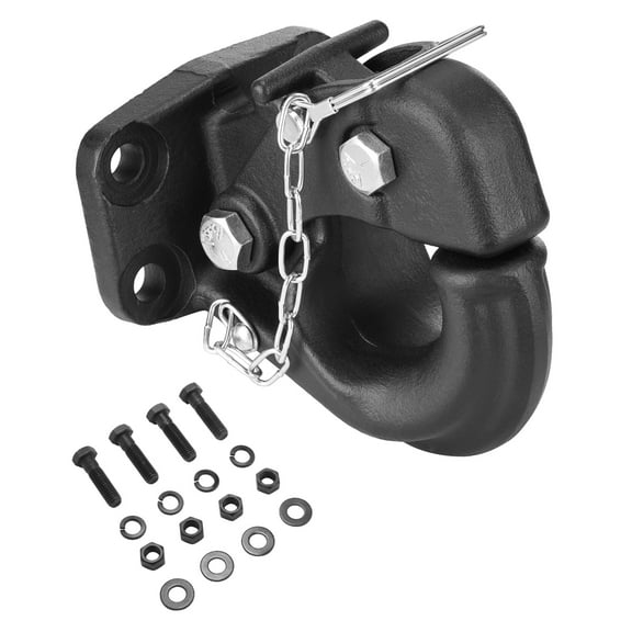 VEVOR Pintle Hook, 30000 lbs Towing Capacity, Trailer Hitches Receiver Hook Fits for 2.5 to 3-inch Lunette Ring with Mounting Kit, Wear-resistant, Black Powder Coat, Suitable for Various Vehicles