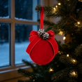 thumbnail image 5 of Dmlowu Christmas Tree Decorations, Shatterproof Red Christmas Ball Ornaments with Bow and Pinecones, Vintage Flocked Ornaments for Christmas Tree Holiday Decor, 5 of 6