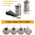 thumbnail image 2 of Salt and Pepper Shakers - Salt Shaker with Adjustable Pour Holes - Stainless Steel and Glass Set Stainless Steel, 2 of 7