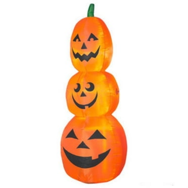 Gemmy Airblown 7 ft. LED Prelit Pumpkin Stack Inflatable ( Pack of 1)