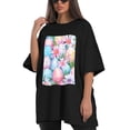 thumbnail image 4 of Plus Size Shirt for Women Black Tops for Women Short Sleeves Shirt for Women Easter 252 T Shirt Crewneck Shirt for Women XL, 4 of 5