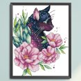 thumbnail image 3 of Kit de punto de cruz con estampado de animales, hilo de algodón ecológico, bordado parcial, 14CT, 3 of 9