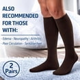 thumbnail image 5 of Diamond Star Diabetic Over the Calf, Non-binding Premium Cushion Cotton Knee High Comfortable Socks for Men (Brown - 6 Pairs, Socks Size 10-13), 5 of 6
