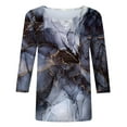 thumbnail image 4 of Hauts Mignons Mode Femme T-shirt Imprimé de Pâques Ample Mi-Longueur Manches 3/4 Blouse Col Rond Hauts Décontractés Hauts d'Été pour Femmes 2023 Liquidation en Liquidation, 4 of 5