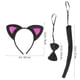 thumbnail image 5 of 3 piezas para niños, orejas de gato, diadema, pajaritas, cola, conjunto, fiesta, disfraz de cosplay (negro y rosado), 5 of 7