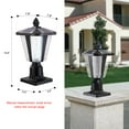 thumbnail image 4 of Outdoor Waterproof Solar Lamp Post Light , 15in (H)IP65 3000/6000K LED Lighting Cast Aluminum Dusk to Dawn Solar Post Light Fixture with Pier Mount Base, for Garden Deck Patio,1 pack, 4 of 10