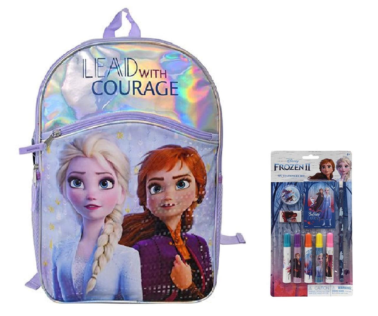 Frozen 2 16' Backpack with Foil Panel Plus Stationery Set