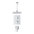 thumbnail image 1 of Square 3-functions thermostatic valve, shower head, bath spout or simultaneously, chrome finish, 1 of 8