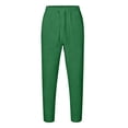 thumbnail image 6 of WAYUTE Pants for Boys Solid Color Trousers Comfortable Elastic Waist Soft Blend Flat Front Design for Everyday Play and School Outdoor Casual,7-8 Y,Green, 6 of 6