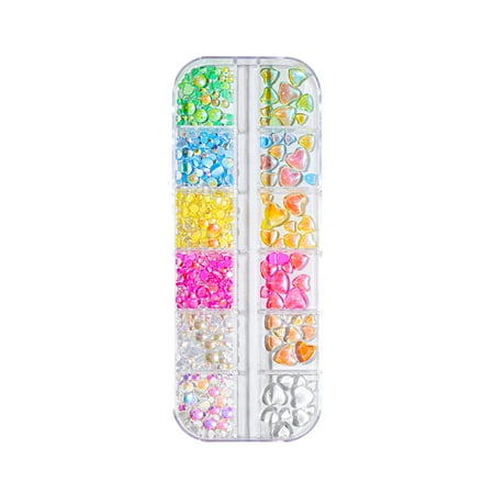 

False Nails Fake Nail Nail Mermaid Beads Candy Rhinestones Love Flat Rhinestones Color Bottom Rhinesto