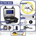 thumbnail image 3 of Sewer Camera, pipe inspection camera, 130FT cable W/ FT counter, 1'' camera head W/ 512Hz transmitter & self-leveling, can pair W/ 512Hz locator, 3 of 6