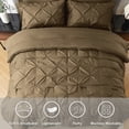 thumbnail image 2 of Davulos Twin Comforter Set with Sheets Taupe Brown,5 Pieces Pintuck Bed in a Bag Twin Bed Set for Man Women Pinch Pleat Bedding Set All Season, 2 of 8