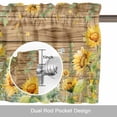 thumbnail image 6 of Summer Floral Valance Curtain Watercolor Sunflower Eucalyptus Leaves Wood Grain Window Valances Rod Pocket Short Curtains Window Treatments for Kitchen Bedroom Bathroom Laundry 56" x 16", 6 of 9