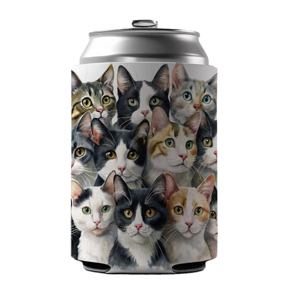 Bunch Of Sweet Cats Drink Beer Soda Insulated Sleeve Holder Can Cooler Hugger