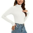 thumbnail image 5 of REALiKUN Women's Mock Turtle Neck Sleeveless Long Sleeve Tops Bodysuit Jumpsuit, 5 of 5