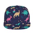 thumbnail image 2 of Fotbe Cartoon Dinosaur Flat Bill Visor Cap Classic Snapback Hat Polyester Foam Trucker Hat Trucker Cap Adjustable Baseball Cap, 2 of 9