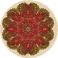 thumbnail image 1 of Ahgly Company Indoor Round Patterned Tomato Sauce Red Area Rugs, 3' Round, 1 of 6