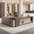 thumbnail image 4 of Executive Supplies Office Desk Writing Reception Standing Organizers Computer Desks L Shaped Luxury Mesa Escritorio Furniture My Lux Decor Round, 4 of 27