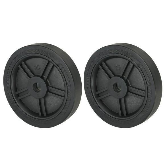 Unique Bargains 6" Universal Air Compressor Wheel with 0.7" Hole for Easy Mobility, Black 2 Pack