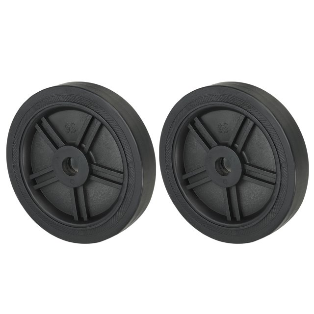 Unique Bargains 6" Universal Air Compressor Wheel with 0.7" Hole for Easy Mobility, Black 2 Pack