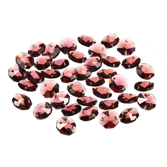 Uxcell 14mm Crystal Octagon Beads Chandelier Hanging Beads Purple 40 Pack