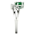 thumbnail image 3 of Clara Pucci 14K White Gold Solid Gold Emerald Three-Stone Anniversary Ring for Women - 0.87 cttw Round Cut, 3 of 8