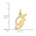 thumbnail image 2 of 14k Yellow Gold Solid Polished Laser-cut Small Fancy Script Letter Name Personalized Monogram Initial F Charm Pendant Ne, 2 of 2