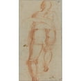 thumbnail image 2 of Taddeo Zuccaro 15x24 Black Ornate Framed Double Matted Museum Art Print Titled: A Man Seen from Behind (Verso) (C. 1555), 2 of 5
