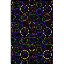 Home Floor Decorative Premium Nylon Fiber Neon Lights Looped 6' X 9' Area Rug - Fluorescent