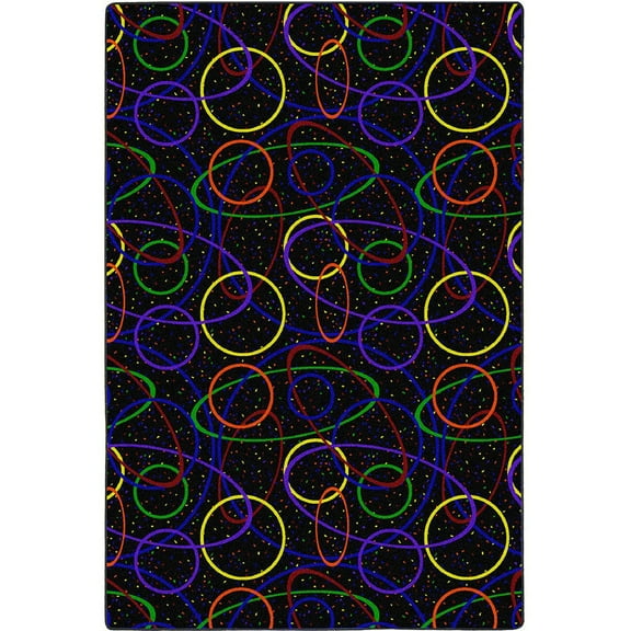 Home Floor Decorative Premium Nylon Fiber Neon Lights Looped 6' X 9' Area Rug - Fluorescent