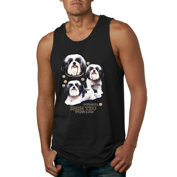 If It's Not a Shih Tzu It's Just a Dog Gift | Mens Dog Lover Graphic Tank Top, Black, Small