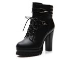 thumbnail image 3 of Botas hasta la rodilla de alta calidad para mujer, botas de invierno de cuero suave hasta la rodilla, zapatos de Botas Largas de piel cálida y cómoda, color negro y marrón, 3 of 5