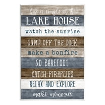 Stupell Industries Life Is Simple Lake House List Graphic Art Unframed Art Print Wall Art, Design by Natalie Carpentieri