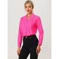 thumbnail image 2 of Blusa de estrellas con lunares brillantes dorados de manga larga metálica vintage Allegra K Rosa S, 2 of 6