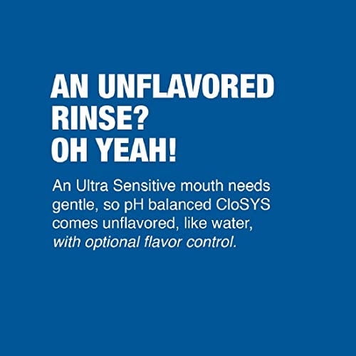 CloSYS Ultra Sensitive Mouthwash, 32 onzas (paquete de 2), sin sabor (gotero de sabor opcional incluido), sin alcohol, sin colorantes, pH equilibrado, ayuda a calmar la sensibilidad CloSYS CloSYS