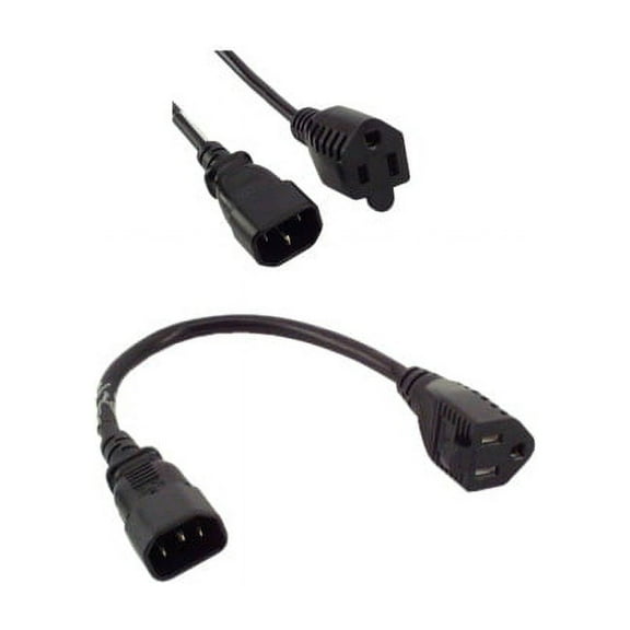 IEC M1304 PC Monitor Power Adapter ( IEC320-C14 to NEMA 5-15R ) 12in