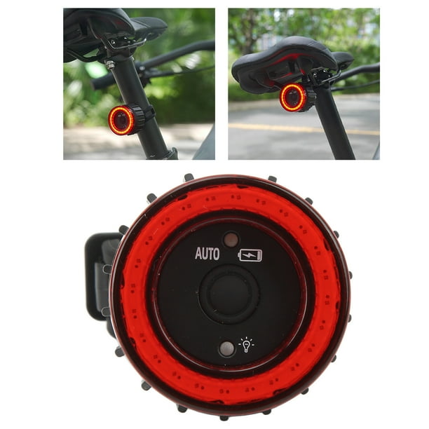 Luz Trasera De Bicicleta Inteligente, Luz Trasera De Ciclismo Con Detección De Carga USB Pequeña Para Bicicletas De Montaña