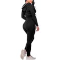 thumbnail image 4 of Mamelucos Casuales Para Mujer Cremallera Sólida Con Capucha Y Bolsillo Mono Adultos Mono Pijamas Odeerbi ODB-6, 4 of 6