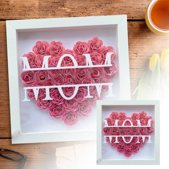 Custom Mom Flower Shadow Frame Heart Keepsake for Day Birthday from Daughter Son
