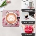thumbnail image 3 of BaHomeck Drink Coasters Set Of 6 With Holder Beautiful Peach Blossom Painting With Pink Background Water Absorbent Ceramic Coasters Tabletop Protection,Suitable For Various Cup,Home Decor, 3 of 4