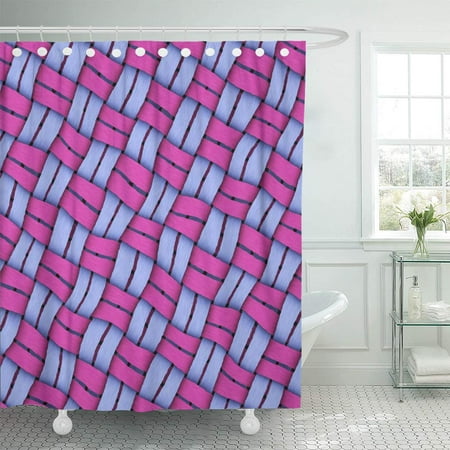 Purple Bamboo (KSADK Pink Bamboo Purple Violet Woven Pattern Abstract Red Basket Braid Closeup Cross Shower Curtain Bathroom Curtain 66x72)