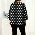 thumbnail image 5 of Gamivast Women Plus Size Tops 3/4 Sleeve Polka-Dot Graphic Cute Casual Blouse Trendy Drop Shoulder Crew Neck Blouse Loose Tunic Going Out Tee Shirts, 5 of 6