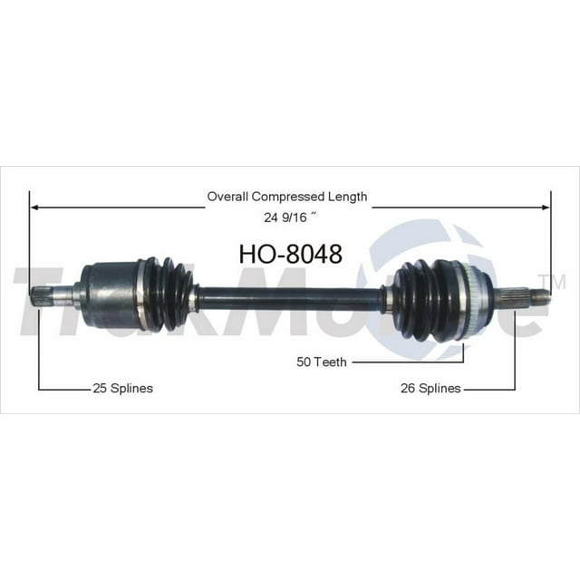 TrakMotive Arbre d'Axe CV HO-8048 Premium; Remplacement OEM