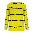 thumbnail image 3 of KBODIU Women's Classic Stripe Print Pullover Tops Oversized Casual Basic Long Sleeves Tunic Tops Round Neck Loose Fit Blouses Fall Clothes Sweatshirts Plus Size, 3 of 5