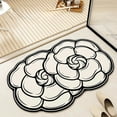 thumbnail image 4 of Floral Diatomite Bath Mat Super Absorbent Quick Dry Non Slip Bathroom Rug Waterproof Dirt Resistant Washable Floor Mat for Living Room Kitchen Entryway, 4 of 6